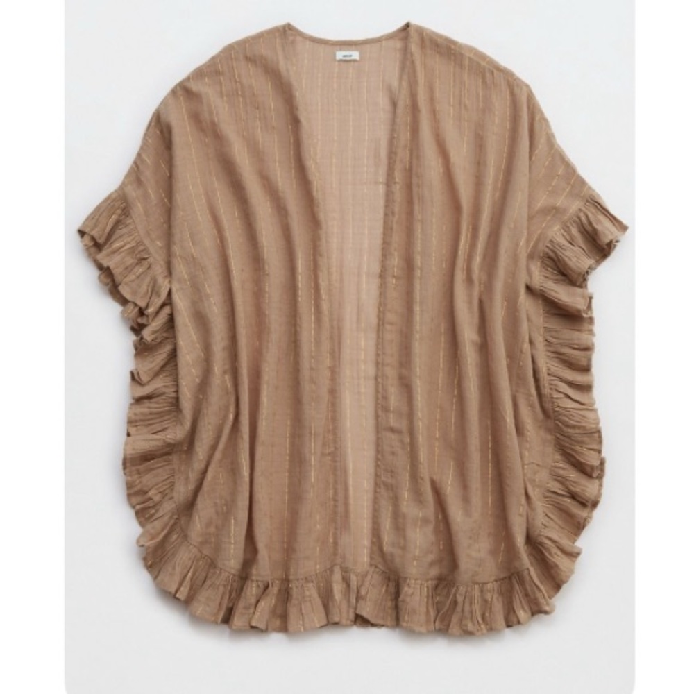Aerie Gauze Gauze Ruffle cape swim coverup